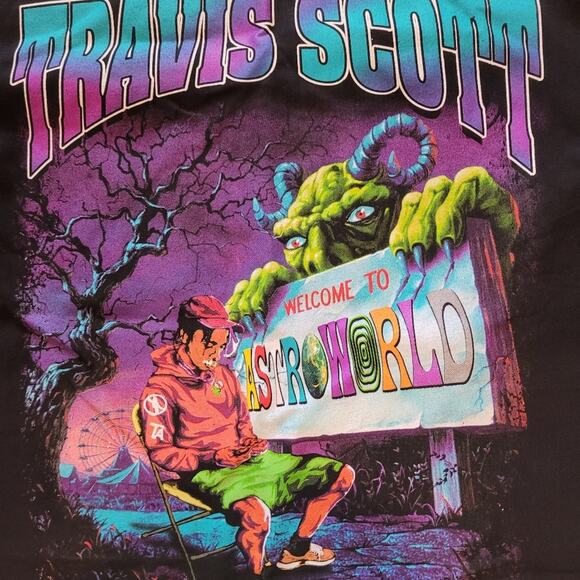 NWOT Modern Black Tee Travis Scott Adult Size Medium - Picture 3 of 4